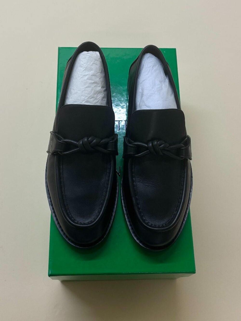 Bottega Veneta Astaire Knotted Leather Loafers in Black